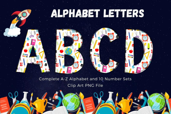 Back to School Alphabet Font Stationery