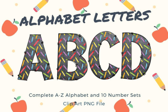 Back to School Doodle Alphabet Crayon