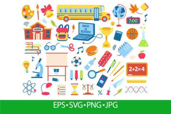 Back to School Doodle Elements: Graphics & Illustrations for Branding