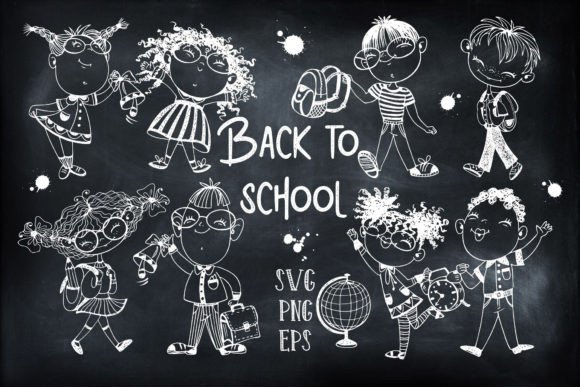 Back to School. Funny Doodles. SVG PNG