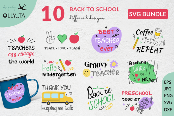 Back to School SVG Bundle Teacher Quote
