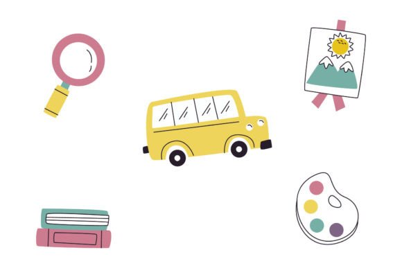 Back to School with Bus Graphics and Illustrations