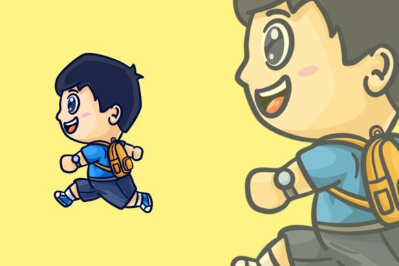 Boy Wearing Bag Going Back to School Graphics