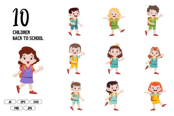 Children Back to School Graphics and Illustrations