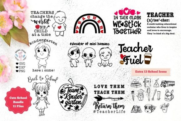 Cute Teachers - Back to School Cut File