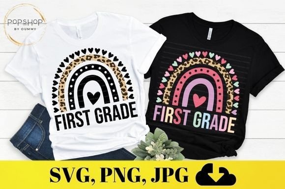 First Grade Rainbow Back to School Graphics