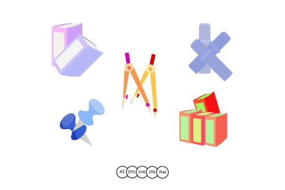 Stationary Set Back to School Modern Graphics